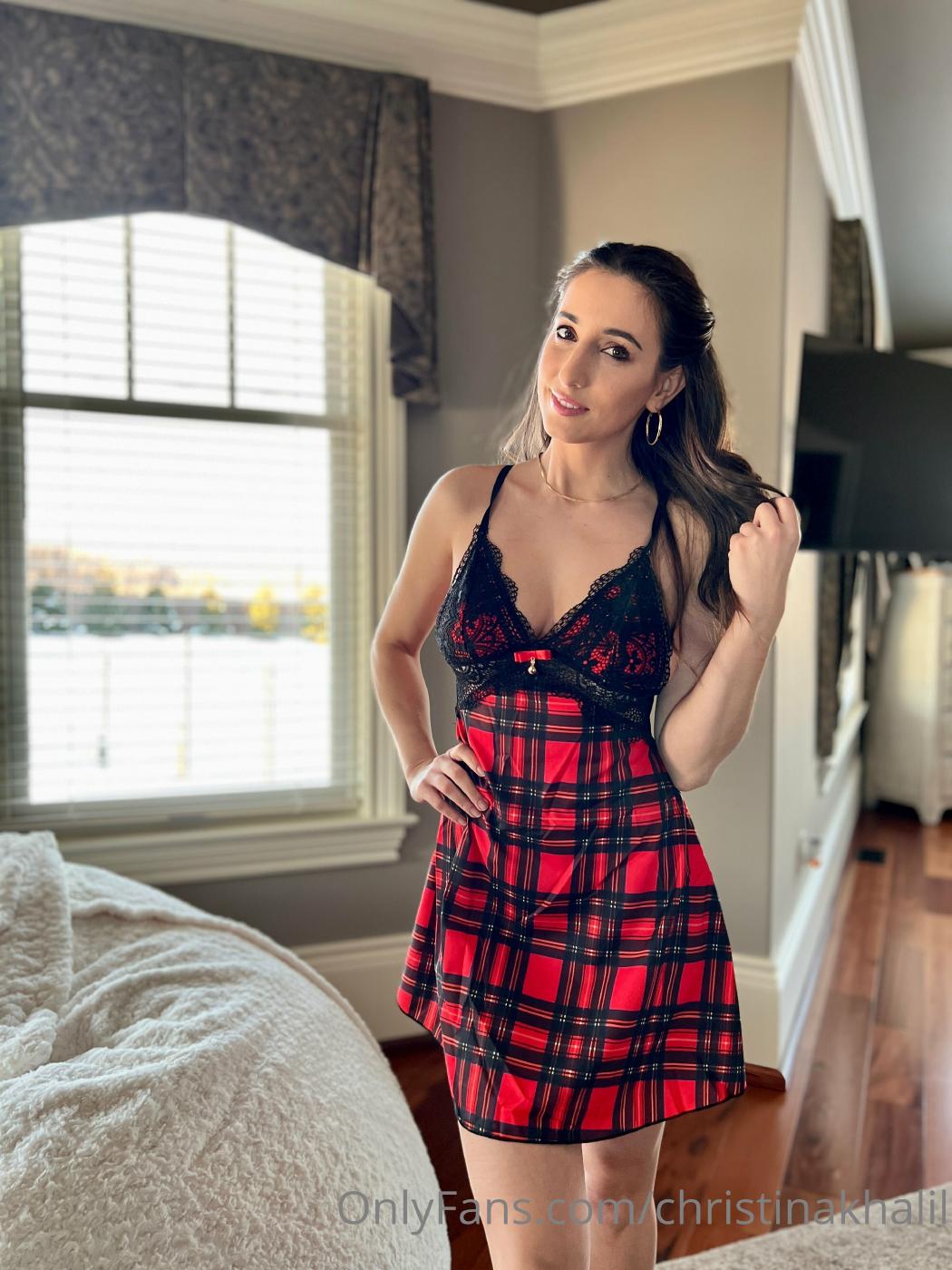 christina khalil red flannel lingerie onlyfans set leaked iorojs influencersgonewild